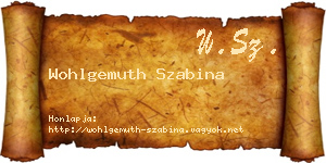 Wohlgemuth Szabina névjegykártya